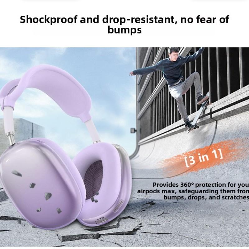 Silicone Case Cover for AirPods Max 2 Headphones,Clear Soft TPU Ear Cups Cover/Ear Pad Case Cover/Headband Cover for AirPods Max 2/1 (2026/2024/2020),Transparent Accessories for Apple AirPod Max