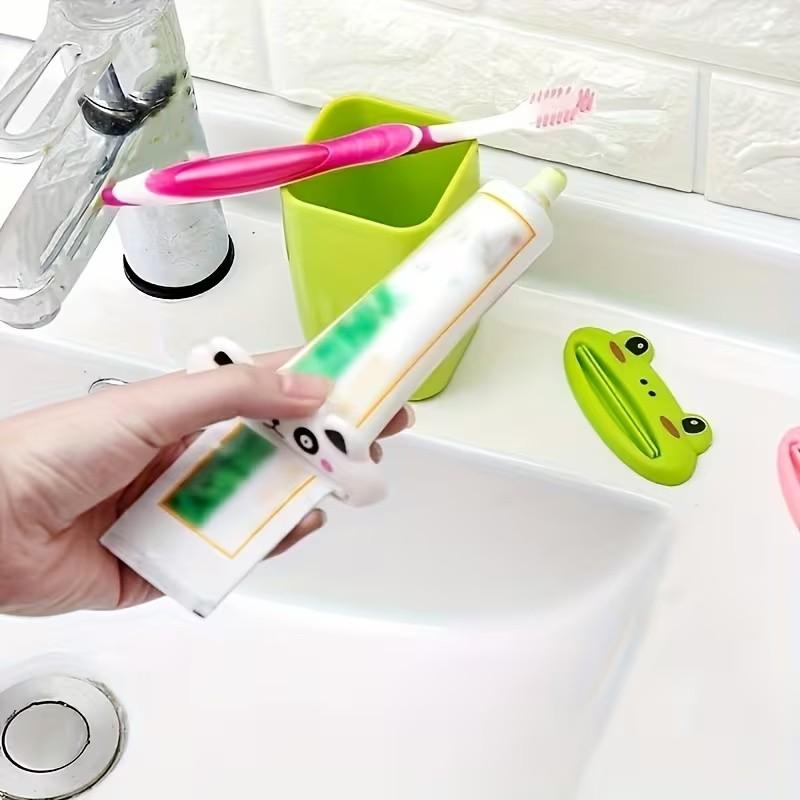 Cute Cartoon Animal Toothpaste Squeezer for Kids, Fun Plastic Bathroom Accessory for Easy Use, Perfect Toothpaste Holder for Mess-Free Experience