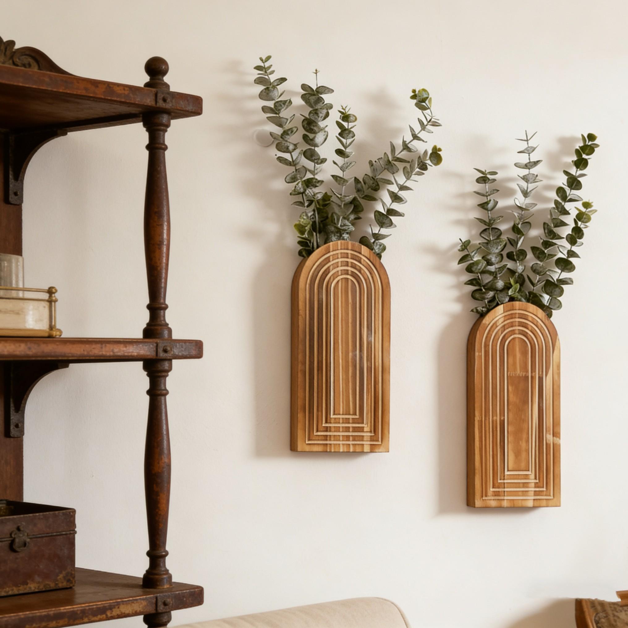 2 Wall-Mounted Dried Flower Plant Shelves, Simple Home Decor, Hanging Wall Rack for Living Room, Bedroom, Kitchen, Restaurant