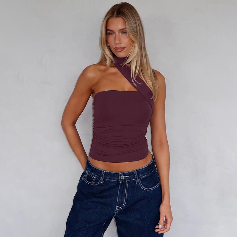Solid Color Adjustable Neck Tie Strapless Crop Top with Ruched Side Women's 2025 Fall New Slim Fit Essential for Holiday Beach Party & Night Dating Outfits Ladies Casual Sleeveless Short Tank Vest Solid Color Adjustable Neck Tie Strapless Crop Top with Ruched Side Women's 2025 Fall New Slim Fit Essential for Holiday Beach Party & Night Dating Outfits Ladies Casual Sleeveless Short Tank Vest