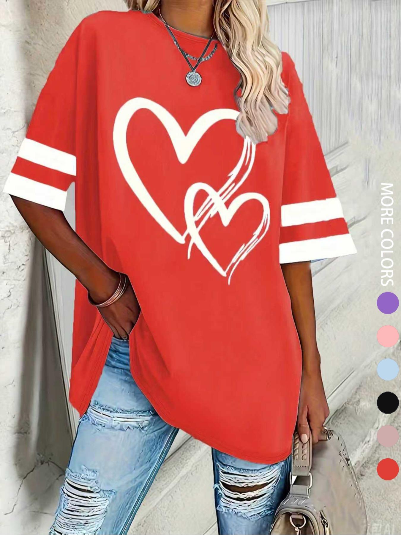 Women's Casual Round Neck Half Sleeve T-Shirt Geometric, Comfortable Loose Fit Baseball Top, Fashion Versatile Daily Wear, All Seasons