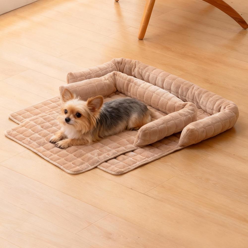 Plush Pet Bed, Cat & Dog Love Sofa Cushion, Soft Dog Nest, Large Space Anti-Slip Sleep Pad, Cozy Pet Lounger, Fluffy Cloud Bed