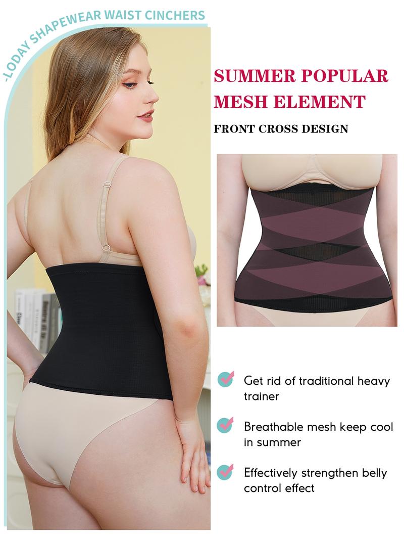 Women's Solid Color High Stretch Waist Trainer, Breathable Comfortable Tummy Control Shaper, Waist Cincher for Women