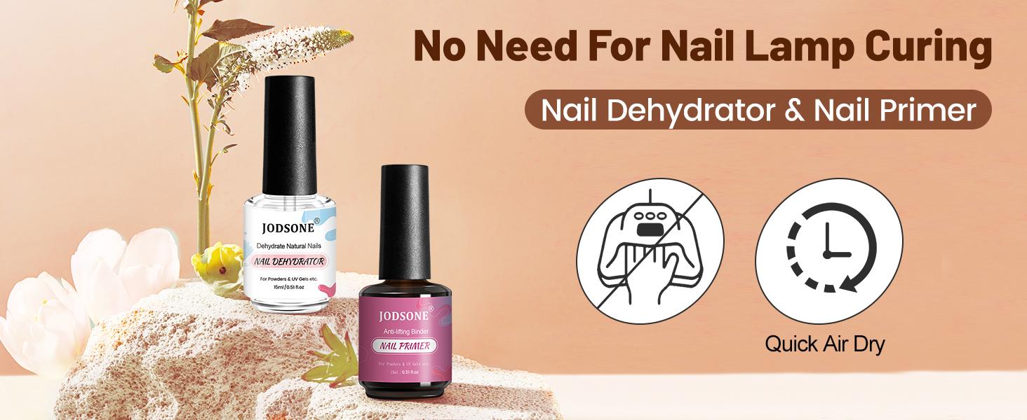 JODSONE 15ML Nail Dehydrator Nail Primer Base Coat Top Coat Glossy Surface Quick Drying Durable At Home DIY Nail Salon Girl Gift keep Nail Art Design Long Lasting