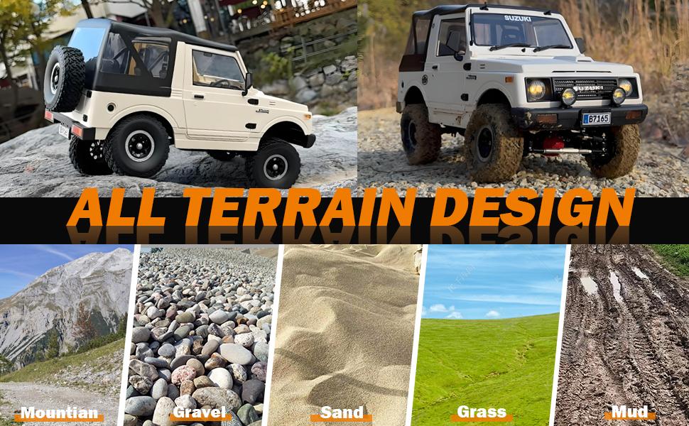 ARRIS 1/10 RC Rock Crawler 4x4, WPL C74-1 Jimny JA11 Off-Road RC Truck with LED Lights, 2.4GHz RTR for Adults