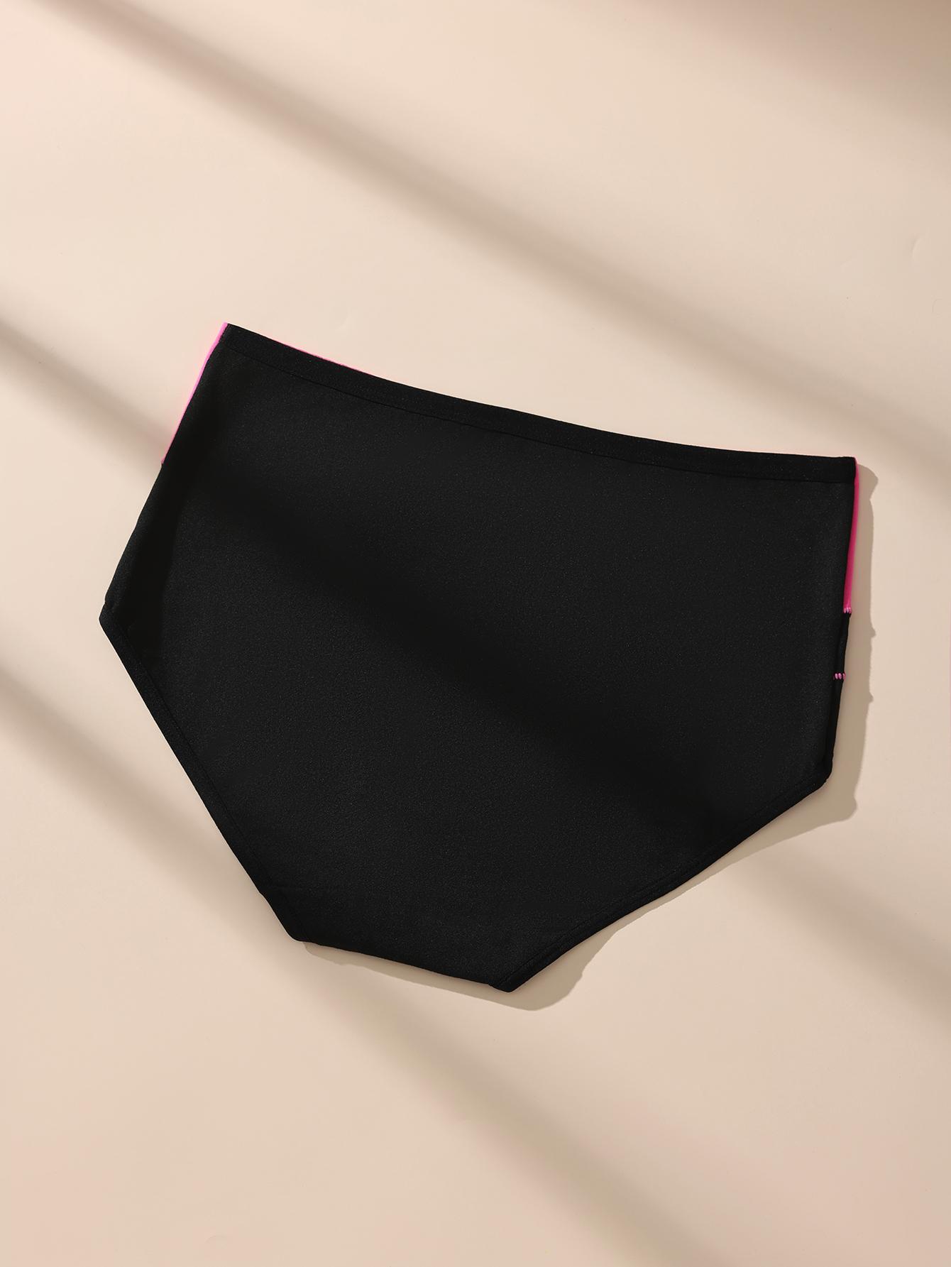 HOTCOM Women's Colorblock High Waist Panty Breathable Comfortable Knicker for Daily Wear Underwear All Seasons FallFreshness Soft Spandex Seamless High-Waisted Briefs - Fit - Activewear - Athletic