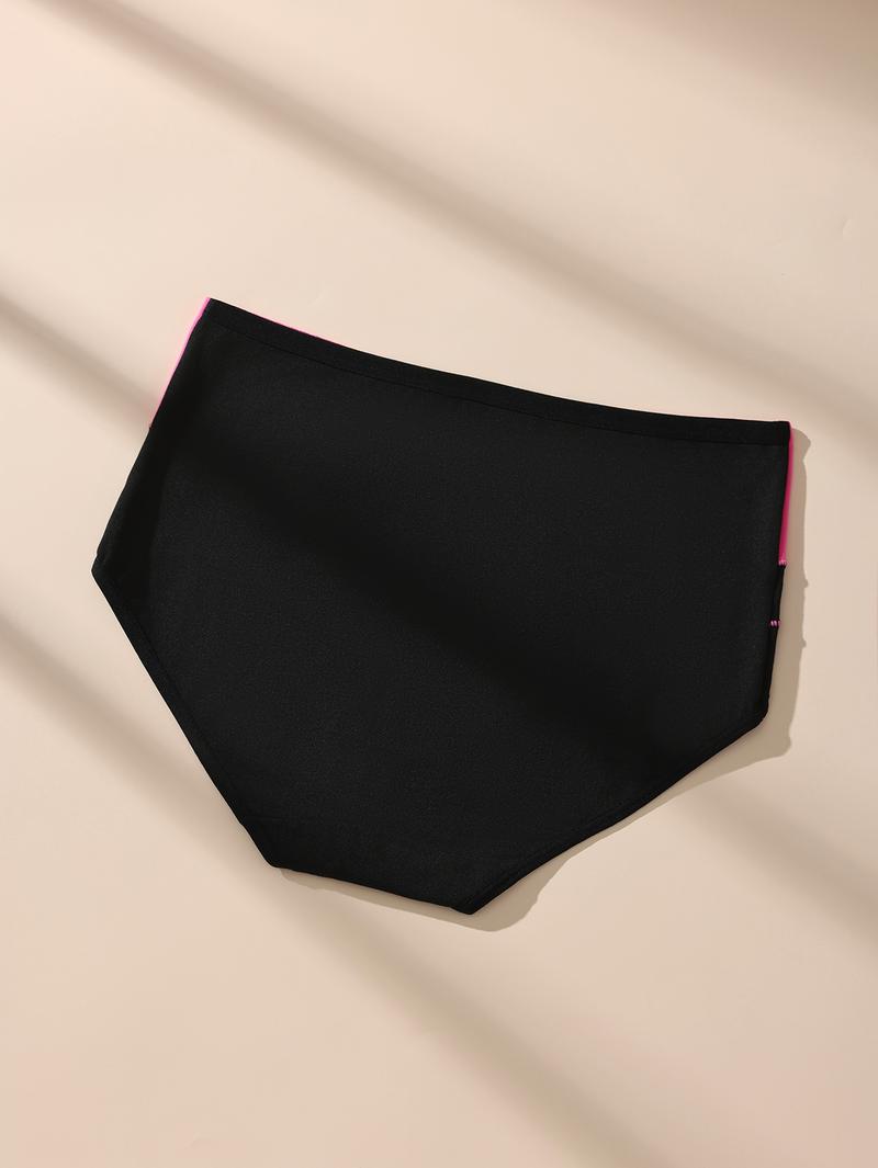 HOTCOM Women's Colorblock High Waist Panty Breathable Comfortable Knicker for Daily Wear Underwear All Seasons FallFreshness Soft Spandex Seamless High-Waisted Briefs - Fit - Activewear - Athletic