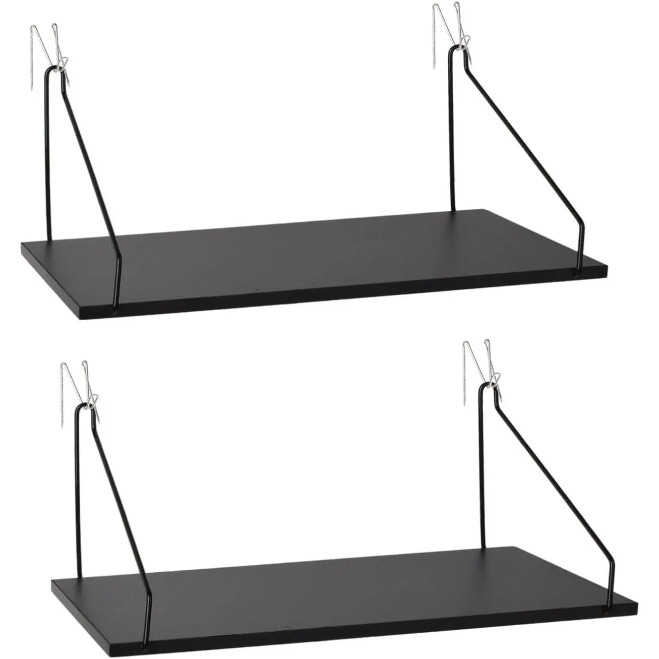 Fabric Wall Cubicle Shelf with Hooks for Work Decor, 11.8' Wooden Cubicle Organizer Storage Shelf with Hangers Cubicle Accessories for Women Men Desk, 2 Pack Black