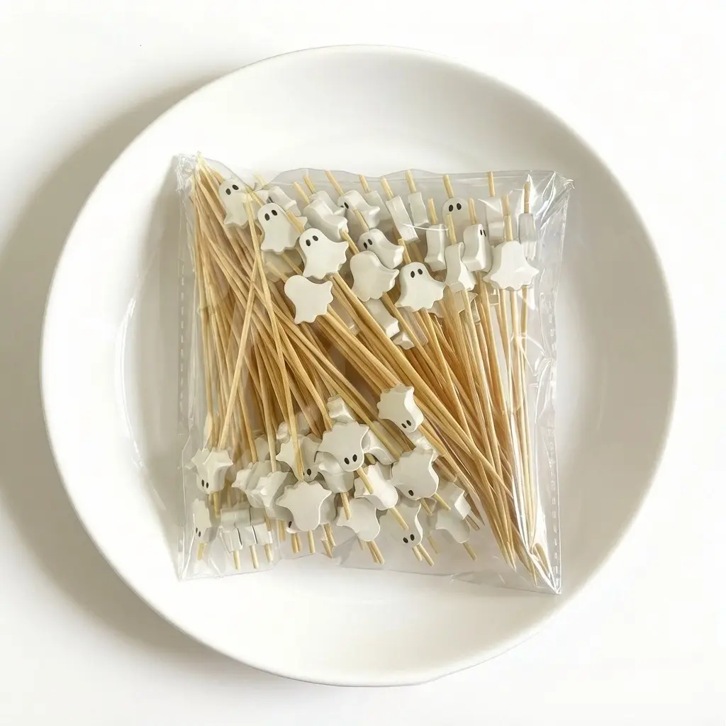 Festive Halloween Disposable Bamboo Cocktail Fruit Picks,Food‑Grade Burr‑Free,Decor Sticks for Fruit Dessert Platter,Home Holiday Party Accessory