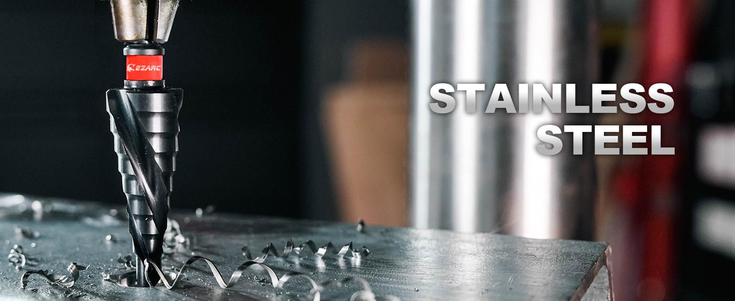 EZARC Wear-Resistant AlTiN Coated Step Drill Bit Set, 1/4" Hex Shank for Metal, Stainless Steel, Aluminum, Plastic Cutting Heavy Duty, FathersDayGift