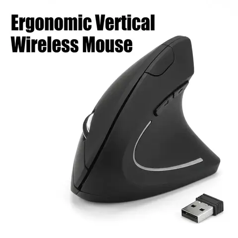 Vertical Wireless USB, Ergonomic Lightweight Design, Battery Powered (2 AAA Batteries Required, Not Included), Precision Wheel, for PC Laptop Gaming, Lightweight Gaming Accessory