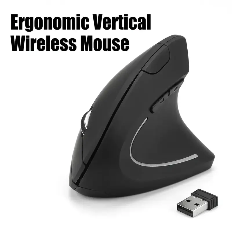 Vertical Wireless USB, Ergonomic Lightweight Design, Battery Powered (2 AAA Batteries Required, Not Included), Precision Wheel, for PC Laptop Gaming, Lightweight Gaming Accessory