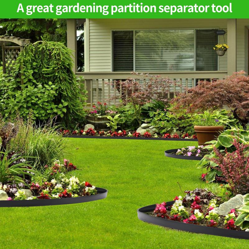 39 Inch Long Garden Landscape Edging, Plastic Lawn Border Kit with 30 Fixing Nails, No Dig Installation, for Gardens, Flower Beds, Pavers, Raised Garden Beds