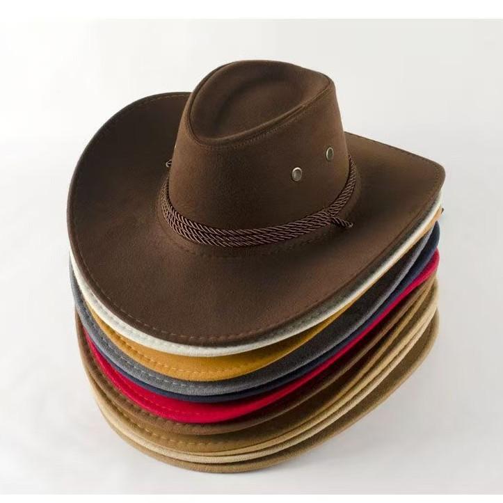 1pc American retro Western cowboy hat, unisex fedora sun protection jazz hat, UV-resistant wide-brimmed hat for men and women, rider hat