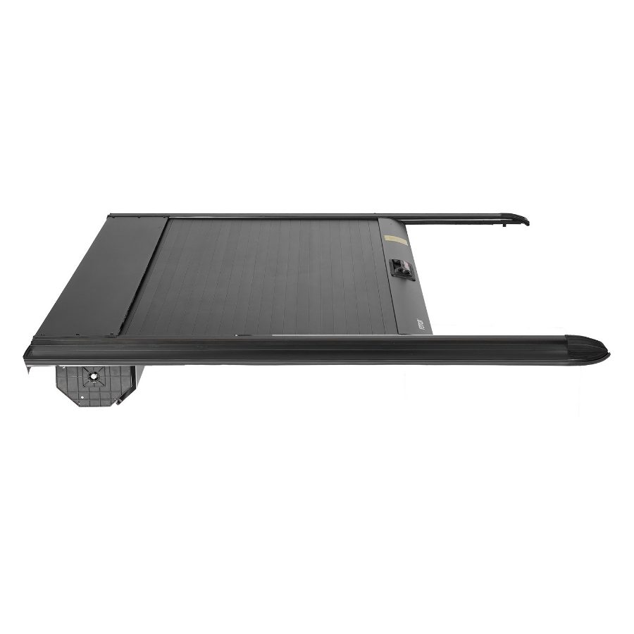 VEVOR Retractable Tonneau Cover, 5.5 ft Retractable Tonneau Cover with Built-in Drainage Pipe for 2021-2024 Toyota Tundra Crew Cab w/ Deck Rail System, Hard Tonneau Cover with Double-Lock T-Slot