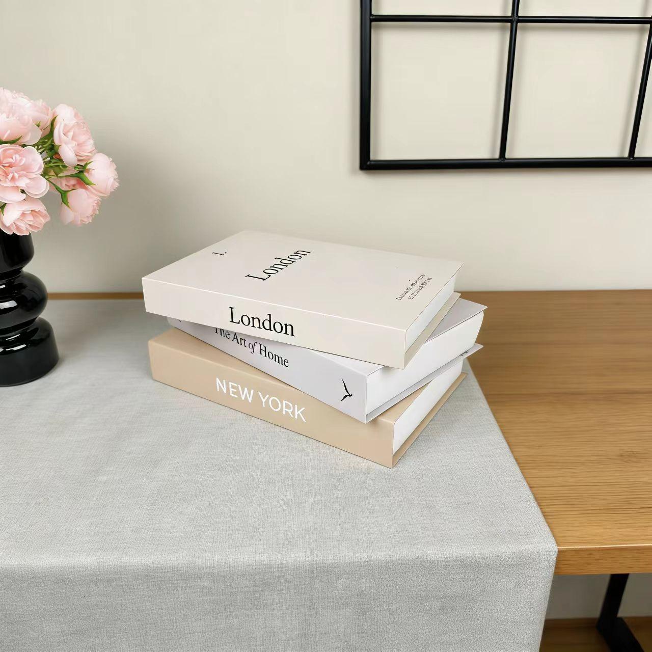 Modern Home Decor Statue Set, Stackable Bookshelf Fake Books, Realistic Prop Photography, Fresh Literary Style Desktop Ornament