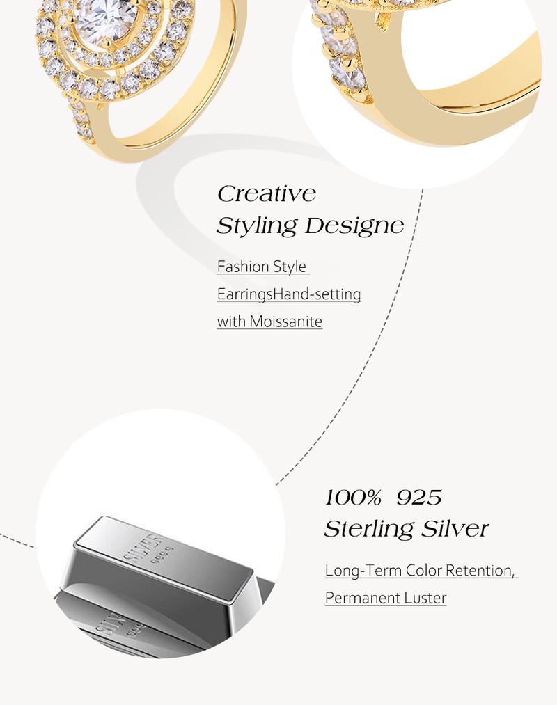 1CT D VVS1 Round Shape Synthetic Moissanite Ring for Women Birthday Gift Engagement Wedding Fine Jewelry R191