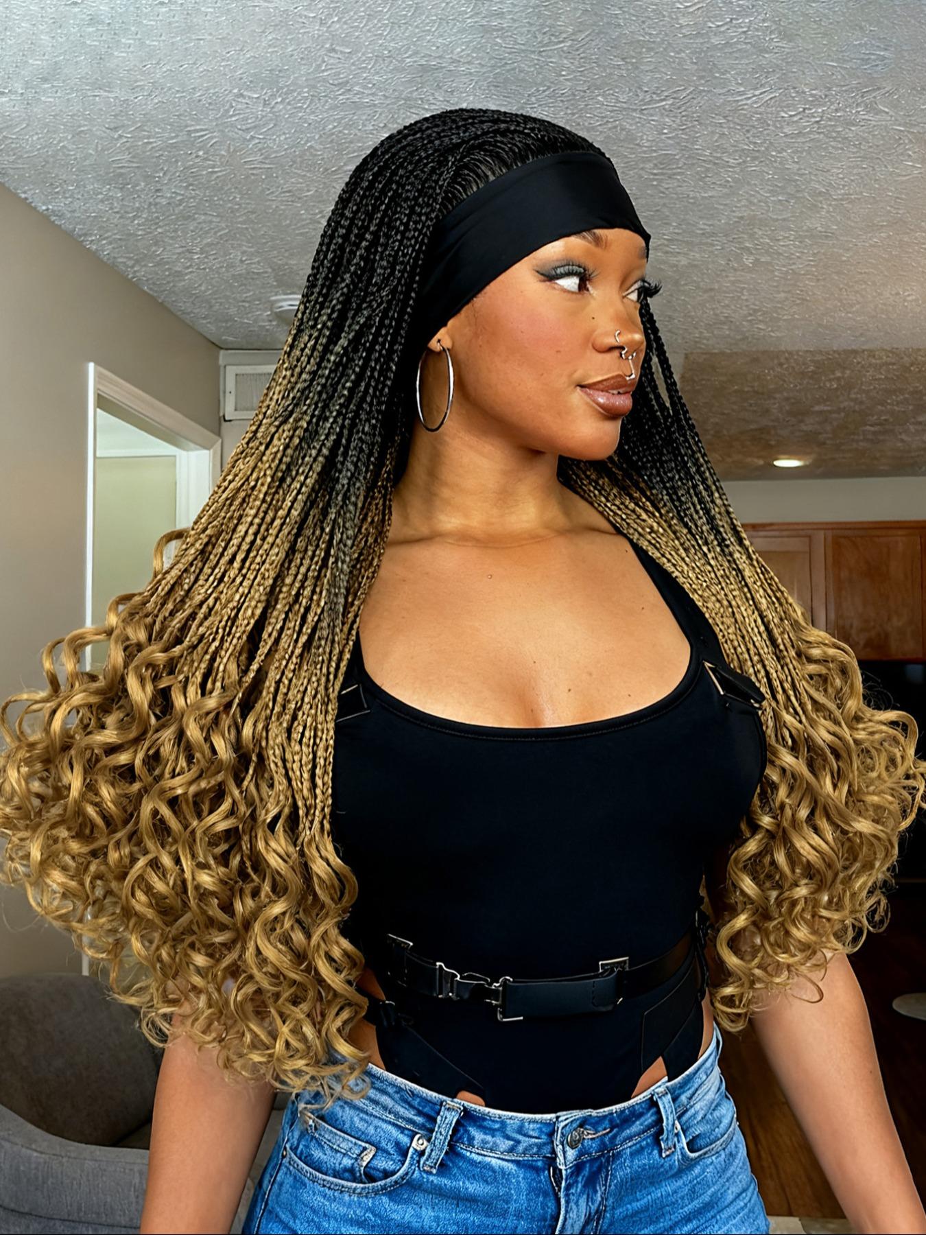 Fashion Ice Silk Braided Wig, Long Fine Cornrow Wave Tail, Easy Wear Daily Use, Stylish Artificial Hair Extension