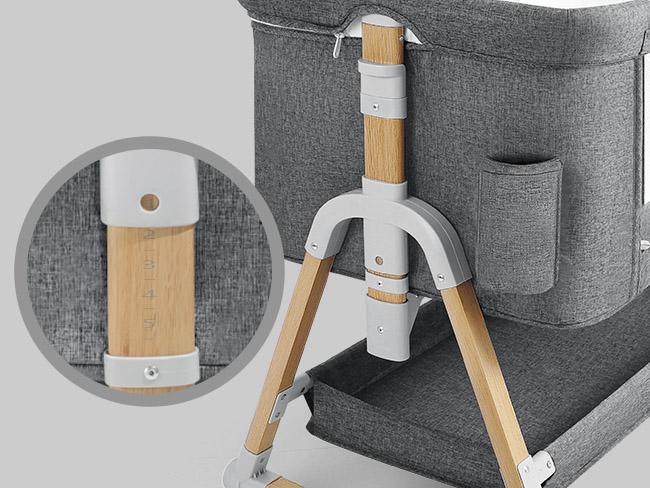 HARPPA Cuddly | 3-in-1 Baby Bassinet Bedside Sleeper, Rocking Bassinet with Mattress & Cover, 5 Height Adjustable Bassinet for Baby with Wheels, Crib For Infant