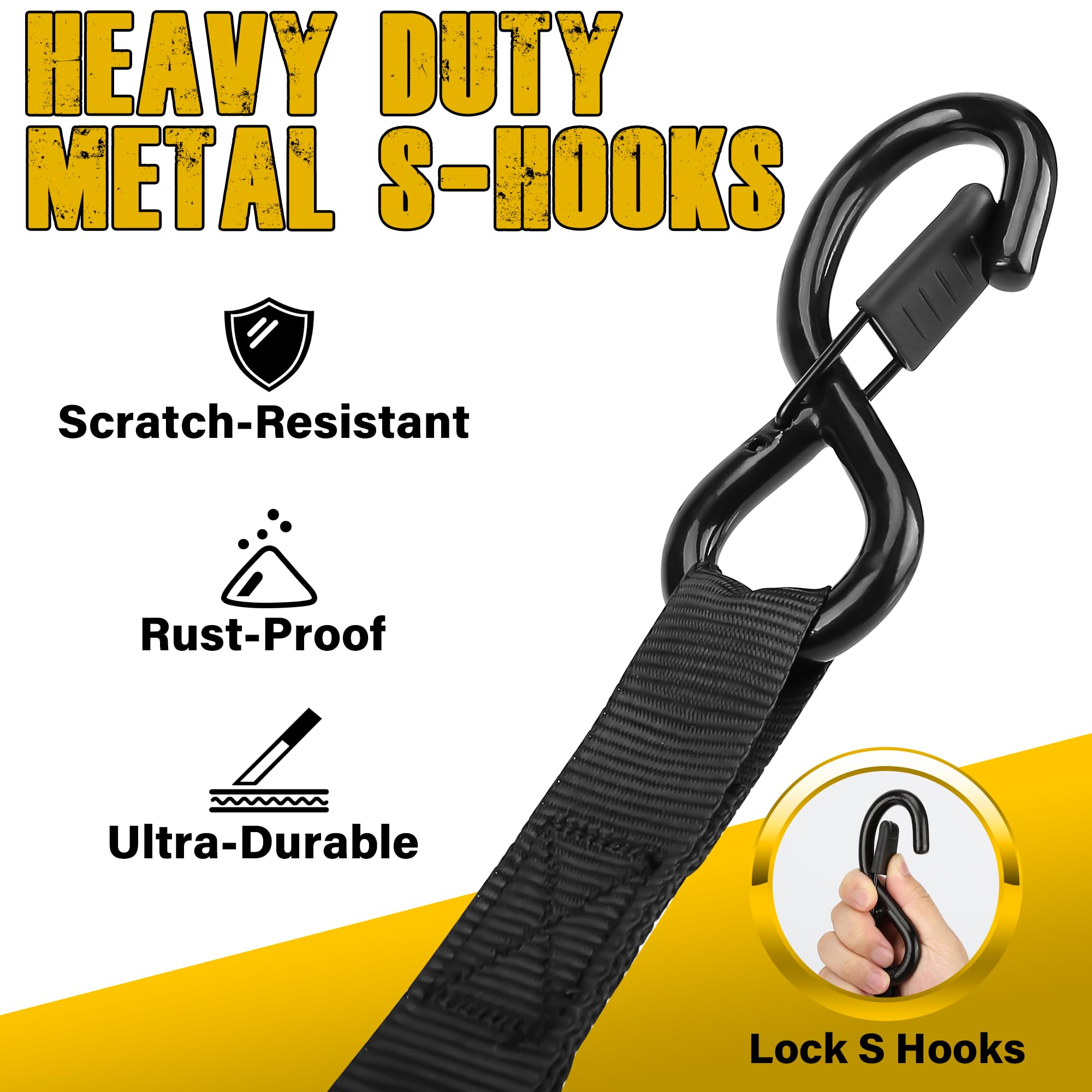 1x100 Retractable Ratchet Tie Down Straps Heavy Duty with Soft Loops Non Slip No Tangle for Motorcycle Cargo Trailer and Truck Transport  Durable Nylon Rope Adjustable Ropes