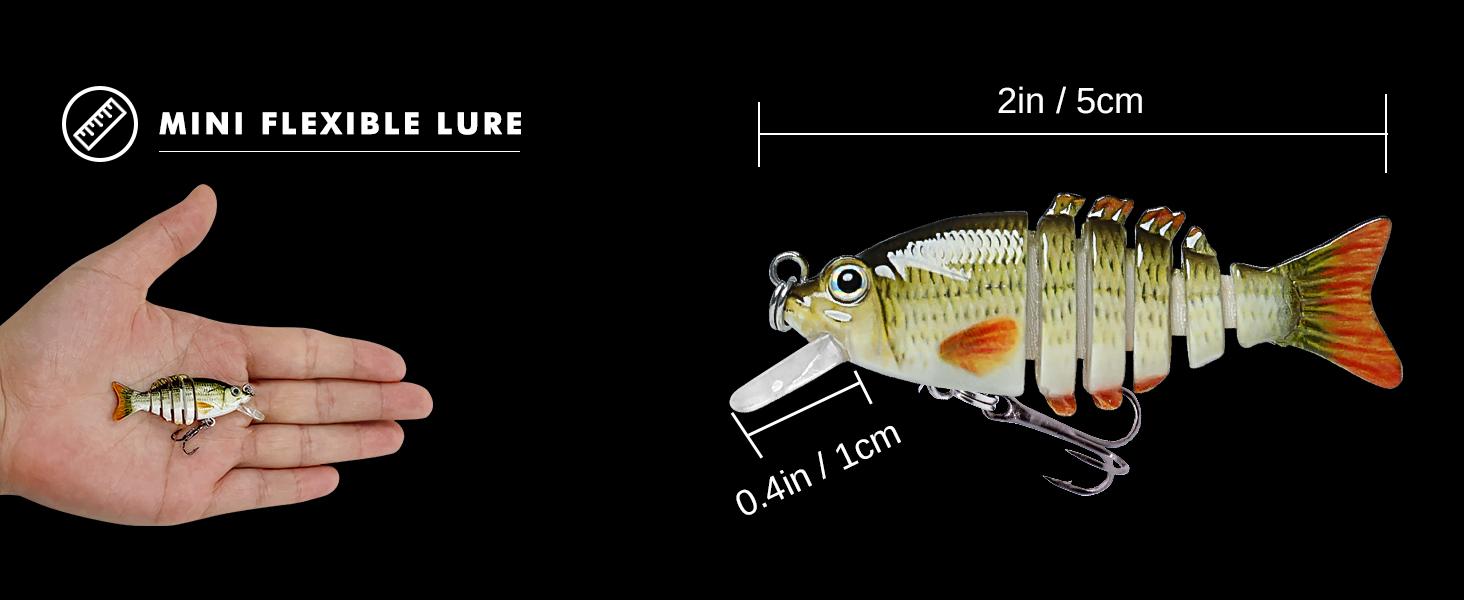TRUSCEND Easy Catch SwimMax Lures with BKK Hooks 3D Realistic Eyes ABS Material 6 Segments for Bass Trout Walleye Ultra Sharp Treble Hooks Lifelike Fishing Baits