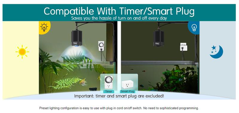 hygger 100W/60W Aquarium Light Full Spectrum RGB COB LED Clip On Fish Tank Grow Light with Mounting Bracket Compatible with Timer Smart Plug for Low-to High Light Demanding Aquatic Plants hygger 100W/60W Aquarium Light Full Spectrum RGB COB LED Clip On Fish Tank Grow Light with Mounting Bracket Compatible with Timer Smart Plug for Low-to High Light Demanding Aquatic Plants