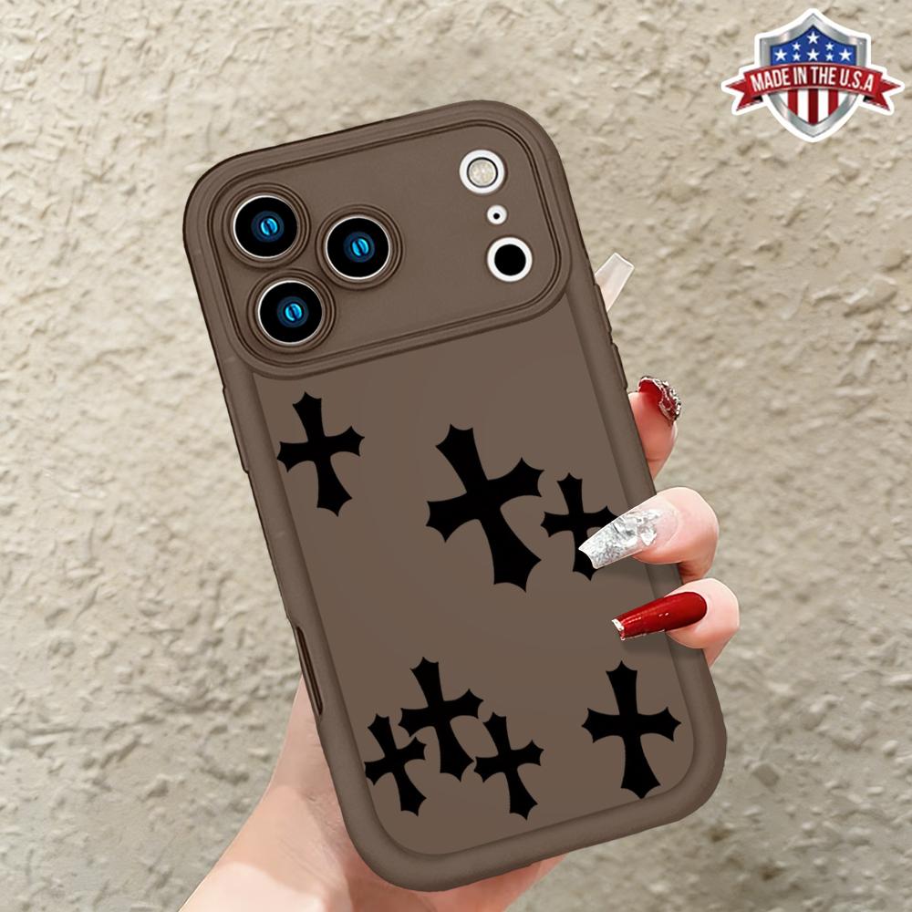 Title: Chrome Hearts Cross iPhone Case for iPhone 11 12 13 14 15 16 17 – Luxury Gothic Aesthetic Phone Cover with Signature Cross Motif