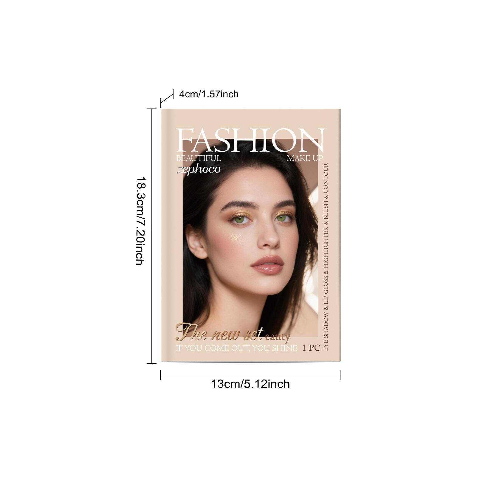 Zephoco All-In-1 Fashion Makeup Book Palette Full Face Cosmetic Set - 24 Shades Eyeshadow, Lip Gloss, Blush, Highlight, Contour Kit, Blendable Pigmented Natural Shades for Daily/Party Looks, Portable Travel Kit for Makeup Beginners Women