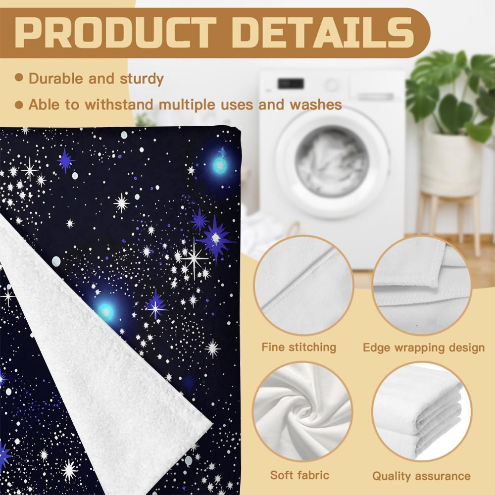 Deep Space Stars Beach Towel, Lightweight Soft Microfiber, Sand-Resistant Quick-Dry, Ideal for Beach Travel Gym, Cool Galaxy Theme Summer Towel