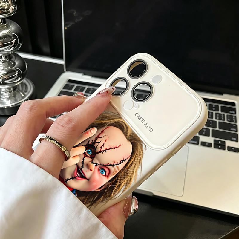 Chucky Creepy Gesture Pattern Liquid Casing for iPhone 17, 16, 15, 14, 13, 12, 11 (Pro, ProMax, Plus) - Large Window, Skin-Touch Border, Shock-Absorbing, Camera Protection for Smartphone, Cellphone, Handheld Devices, Protector Chucky Creepy Gesture Pattern Liquid Casing for iPhone 17, 16, 15, 14, 13, 12, 11 (Pro, ProMax, Plus) - Large Window, Skin-Touch Border, Shock-Absorbing, Camera Protection for Smartphone, Cellphone, Handheld Devices, Protector