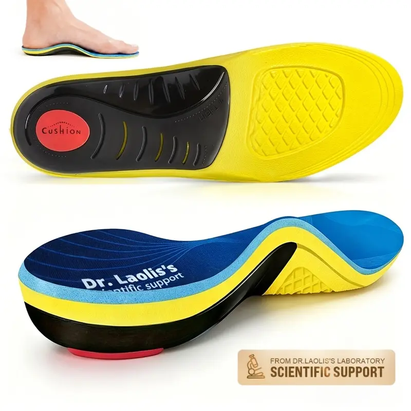 Heavy Duty Arch Insoles,High Arch Support Sports Insoles for Men Women, Arch Support Cushion Insoles for Flat Feet, Comfort Breathable Shoe Inserts, Shock Absorbing Insoles for Work Boots, Running, Daily Walking, All Day Standing, Fit for Most Shoes