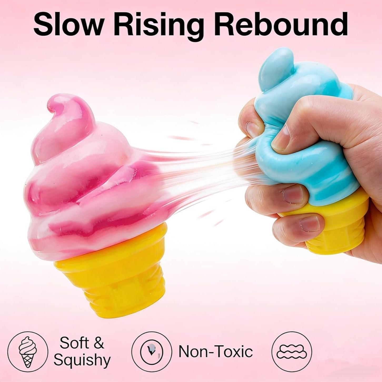 Ice Cream Creative Squeeze Soft Toy, Summer Stress Relief Toy, Cute Slow Rise Ice Cream Sensory Decompression Toy for Kids and Adults