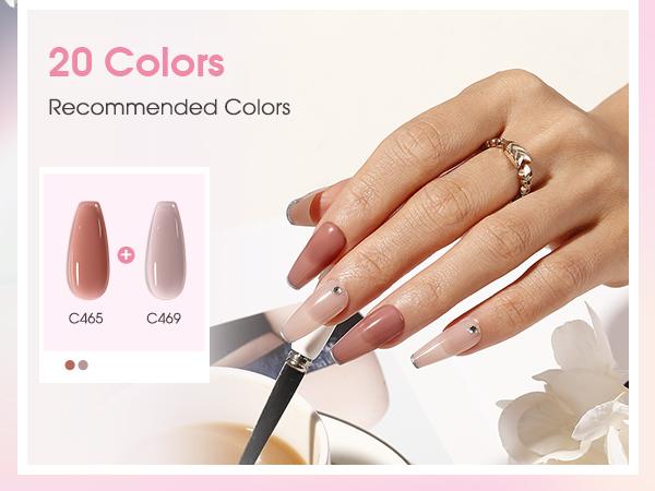 ROSALIND Mini 24Pcs Gel Nail Polish Set-20Pcs Dream Princess Pink Series Nail Gel Nail Polish with 4Pcs Base Coat and Glossy&Matt Top Coat Nail Gel Manicure Cosmetic Gift Set Need Uv/Led Cure