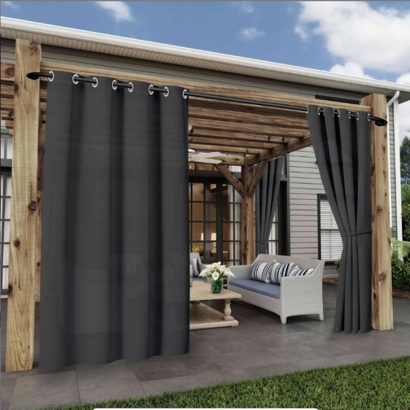 Modern Style Outdoor Waterproof Sunproof Curtain, Breathable Mesh for Porch Gazebo Pergola, UV Protection Rainproof Mold Resistant