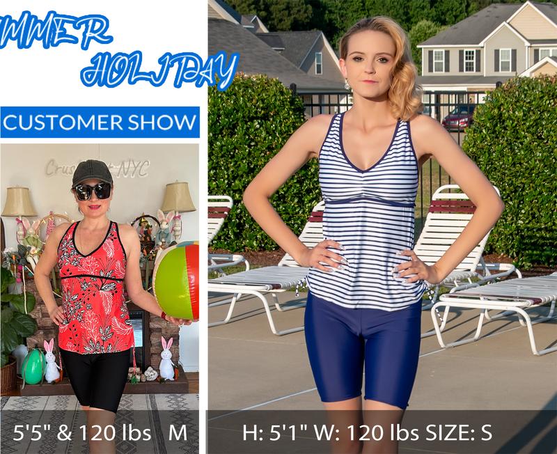 Yonique Women Two Piece Tankini Swimsuits with Shorts Athletic Bathing Suit with Swim Shorts Racerback Swimwear