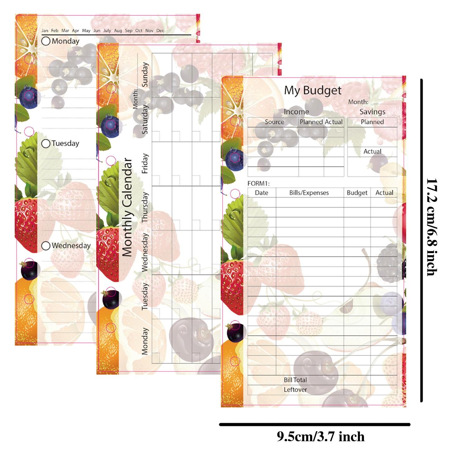 82PCS Budget Planner Refill Weekly Monthly Inserts 6 Hole Personal Size A6 6.75"x3.75" Budget Binder Refill Cash Envelope System Wallet Money Envelope Budget Sheets Expense Tracker Finance Planner Savings Organizer Bill Tracker Budgeting Notebook
