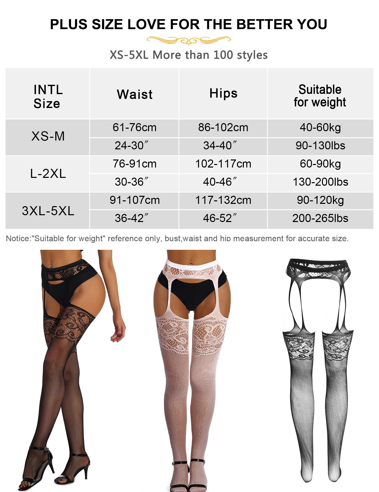 Suspender Pantyhose for Women Pattern Lace Fishnet Tights Thigh High Stockings with Garter Black Fishnet Leggings