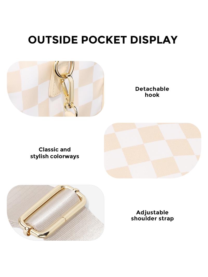 Checkerboard Pattern Tote Bag, Fashionable Canvas Classic Shoulder Bag for Women, Casual Trendy Versatile High-quality Daily Commuting Bag, Girl Fashionable Shopping Bag