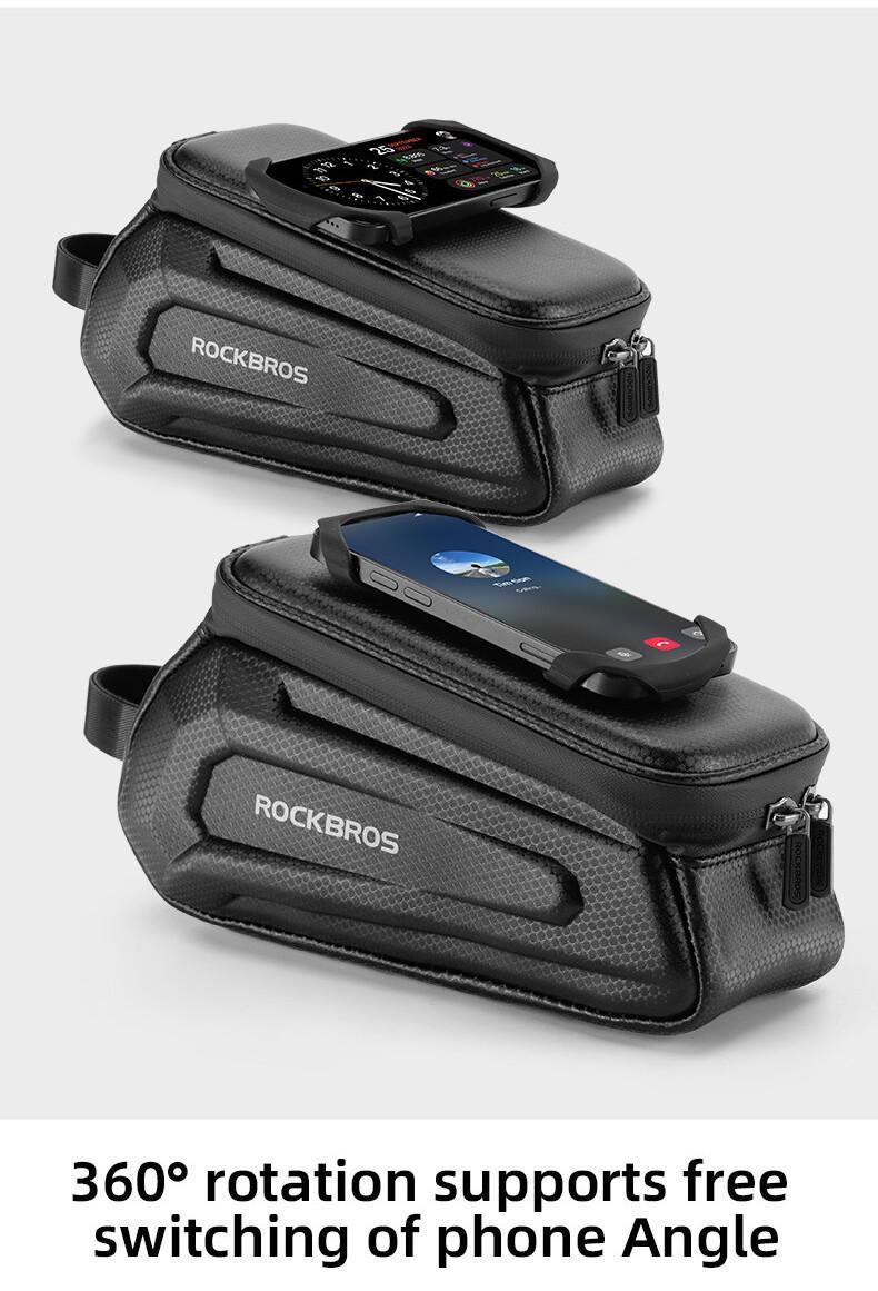 ROCKBROS Bicycle Front Top Tube Bag Touch Screen Bicycle Frame Bag Bicycle Bag 1.5L Large Capacity Adjustable Cycling Bag Bicycle Accessories ROCKBROS Bicycle Front Top Tube Bag Touch Screen Bicycle Frame Bag Bicycle Bag 1.5L Large Capacity Adjustable Cycling Bag Bicycle Accessories