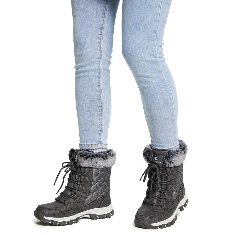 HOBIBEAR Women's Snow Boots Anti-Slip Waterproof Outdoor Shoes Winter Snow Boots Warm Fur Lined Comfortable Shoes for Women