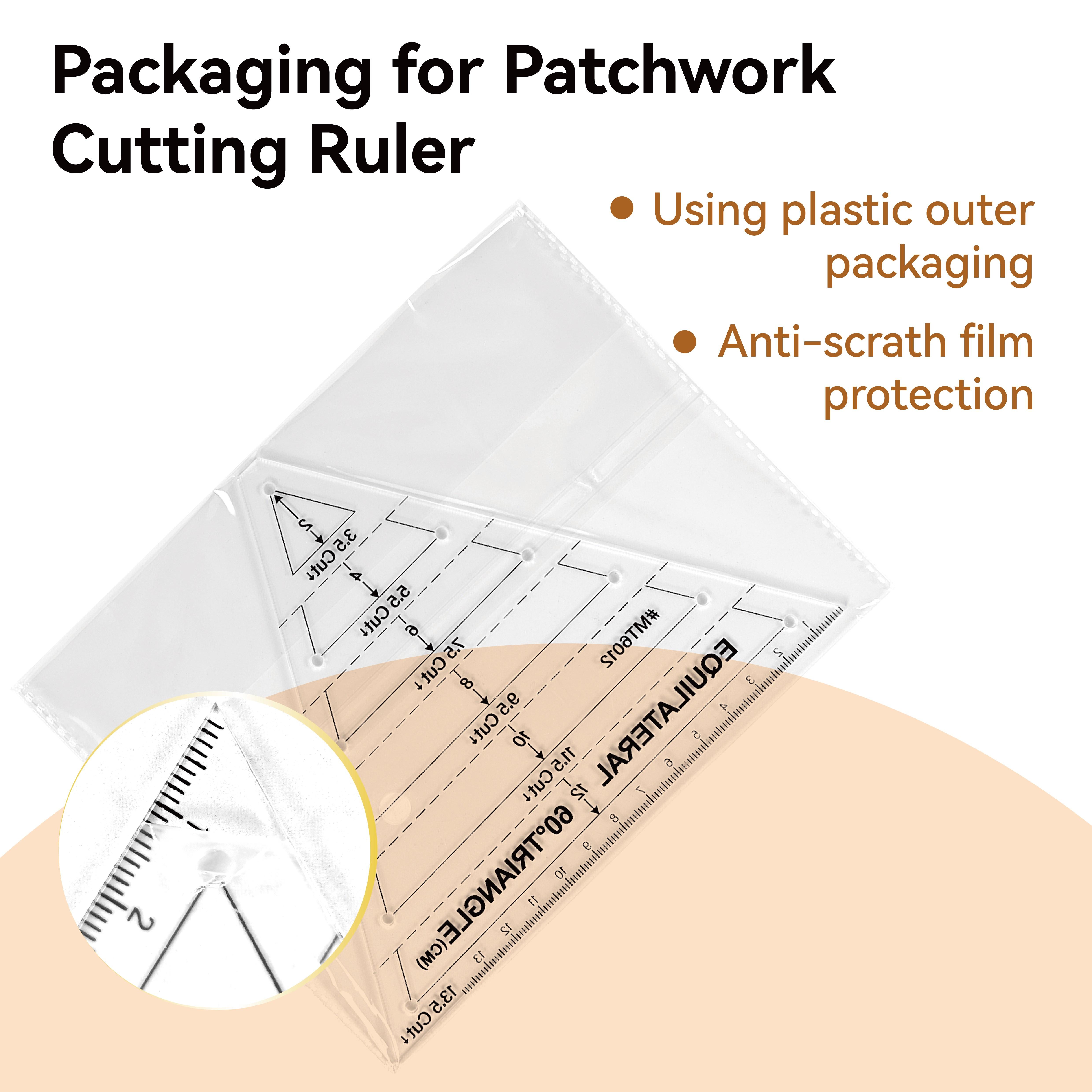 Triangle Quilting Ruler Template, Acrylic Sewing Patchwork Measuring Tool, DIY Handmade Craft Templates, Multiple Sizes for Quilting, Blanket Making, Sewing Tools