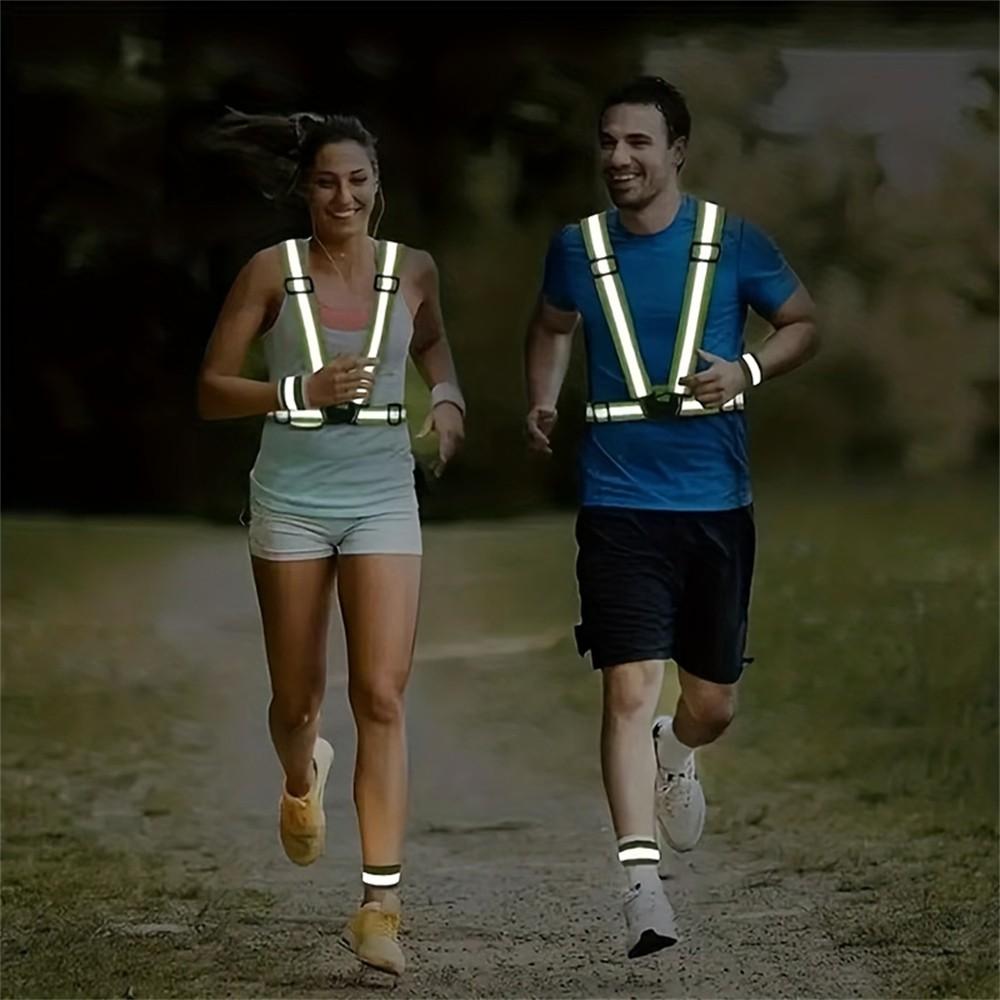 High Visibility Reflective Vest with Adjustable Straps, Ideal for Night Running, Walking, and Cycling, Safety Gear for Outdoor Activities