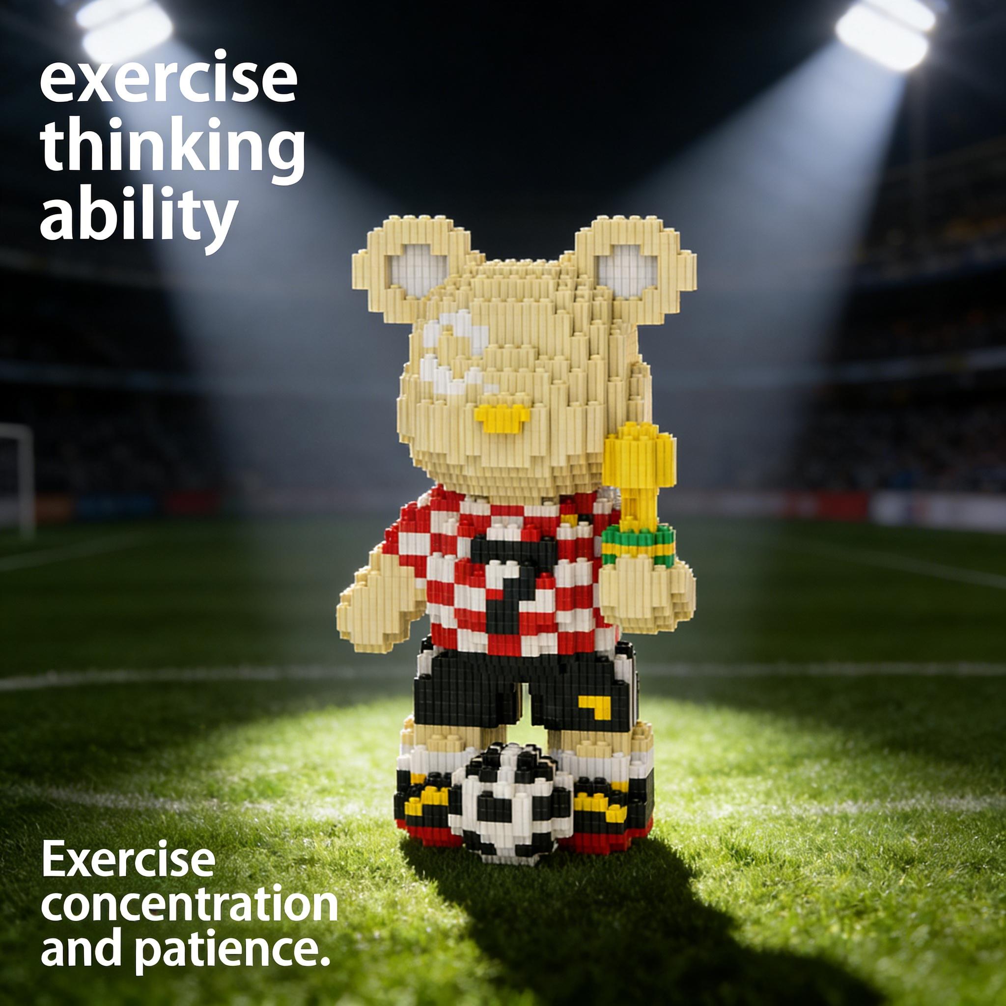 Bear Series 3D Puzzle Building Blocks Decoration, Bookshelf Home Office Cabinet Decor, Party Living Room TV Stand Display Gift