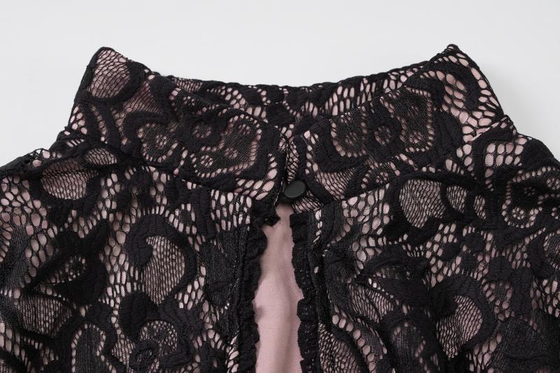 Women's Lace Cut Out Mock Neck Bodycon Dress, Elegant Fashion Long Sleeve Short Dress for Party Club Holiday, Women Dress for Spring Fall