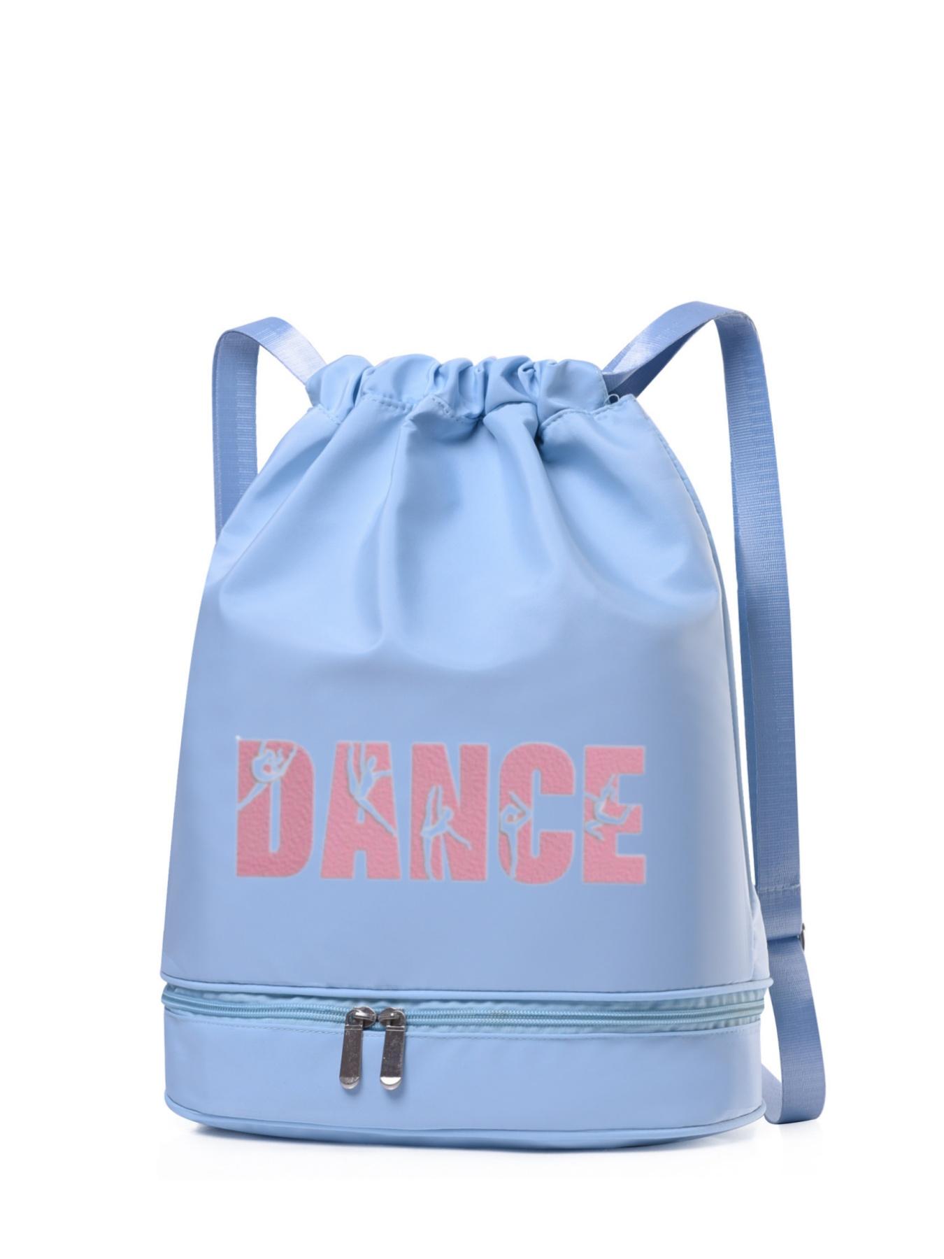 Women's Dance Backpack, Customizable Letter Print, Lightweight High-Quality, Adjustable Straps, Shoe Compartment, Rose