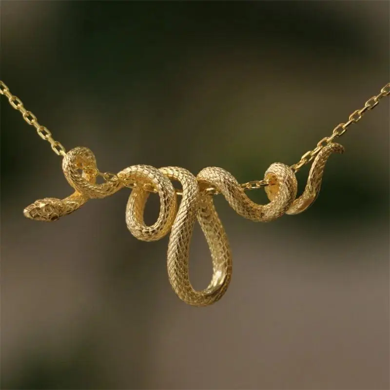 Punk Python Wrap Pendant Necklace Women Creative Gothic Hip Hop Snake Personalized Necklace Jewelry Accessories