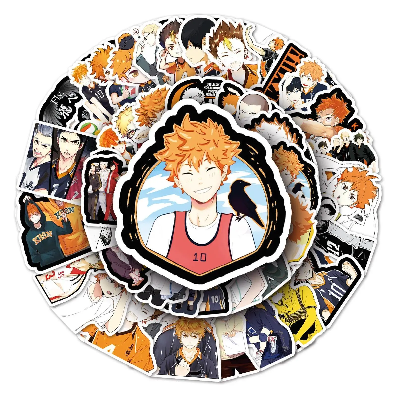 52PCS Haikyuu Stickers Graffiti Stickers DIY Diary Phone Case Handmade Scrapbook Aesthetic Stickers