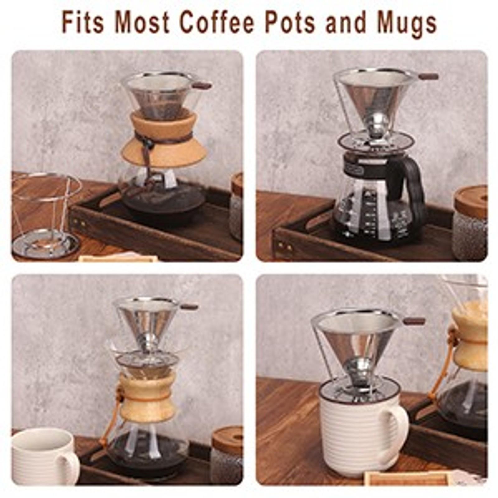 Pour Over Coffee Dripper, Stainless Steel Filter,Easy to Clean Paperless pour over coffee maker,Reusable Filter,Cone Dripper with Removable Cup