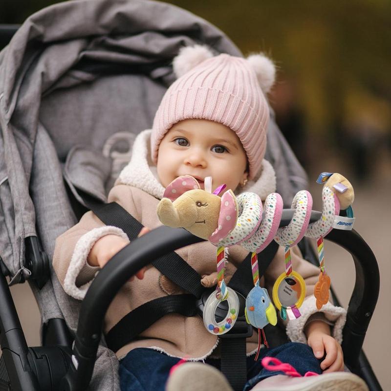 Baby Stroller and Car Seat Toys, Donkey Elephant doll Decor for Newborn, baby essentials, Plush Activity Baby Toys for 3 months, Baby Shower Present Best Gifts For Christmas Halloween Holiday Birthdays Ramadan party