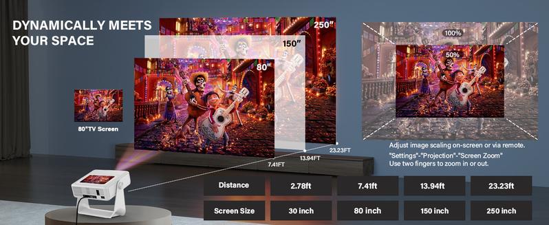 Aepuosem A10pro Touch Screen Projector 7-inch 1080P Native 4K Auto Focus Dolby Sound Wi-Fi 6 Bluetooth 180° Rotation for Games Movies Gifts Audio Connection Lcd